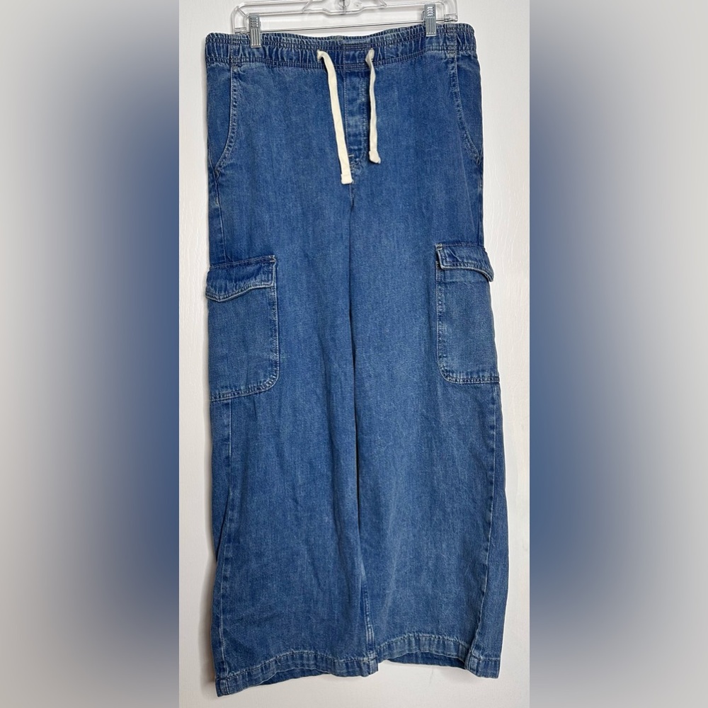 GAP Blue Wide Leg Flare Jeans with Cargo Pockets